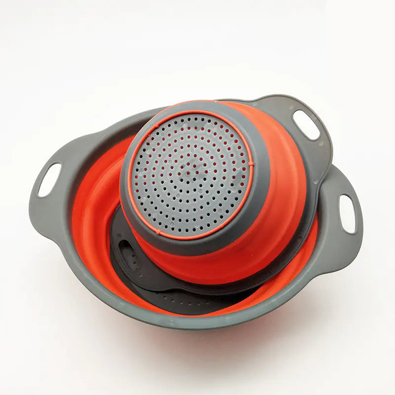 Foldable Draining Basket - Round Collapsible Fruit Bowl