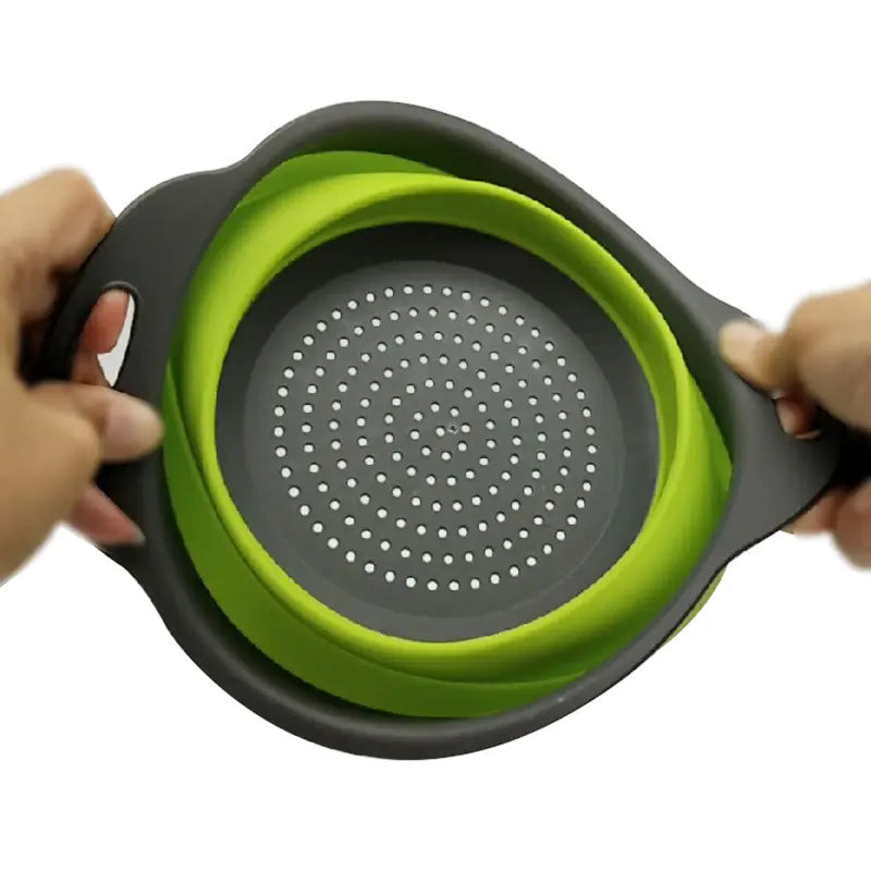 Foldable Draining Basket - Round Collapsible Fruit Bowl