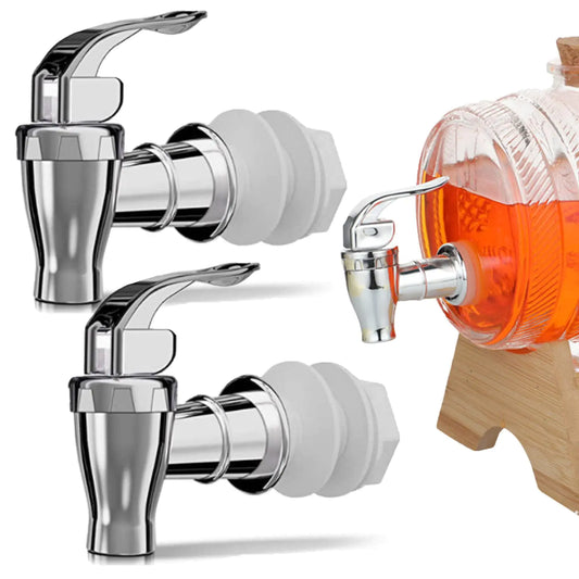 joaoxoko Spigot for Beverage Dispenser2 Pack Beverage Dispenser Replacement Beverage Faucets Silver Faucets for 2 Gallon 3 Gallon and 5 Gallon Buckets (silver)