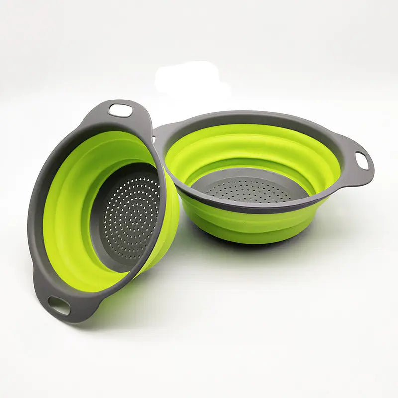 Foldable Draining Basket - Round Collapsible Fruit Bowl