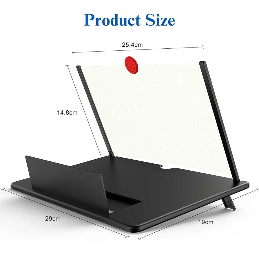 14" Inches Screen Magnifier for Cell Phone Screen Amplifier 3D HD Mobile Phone Screen Magnifying Enlarger for Movies Videos Games Screen Amplifier–Fit for All Smartphones (Black 14")