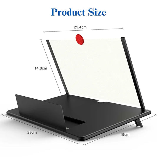 14" Inches Screen Magnifier for Cell Phone Screen Amplifier 3D HD Mobile Phone Screen Magnifying Enlarger for Movies Videos Games Screen Amplifier–Fit for All Smartphones (Black 14")