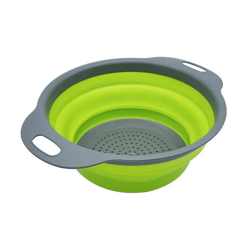Foldable Draining Basket - Round Collapsible Fruit Bowl