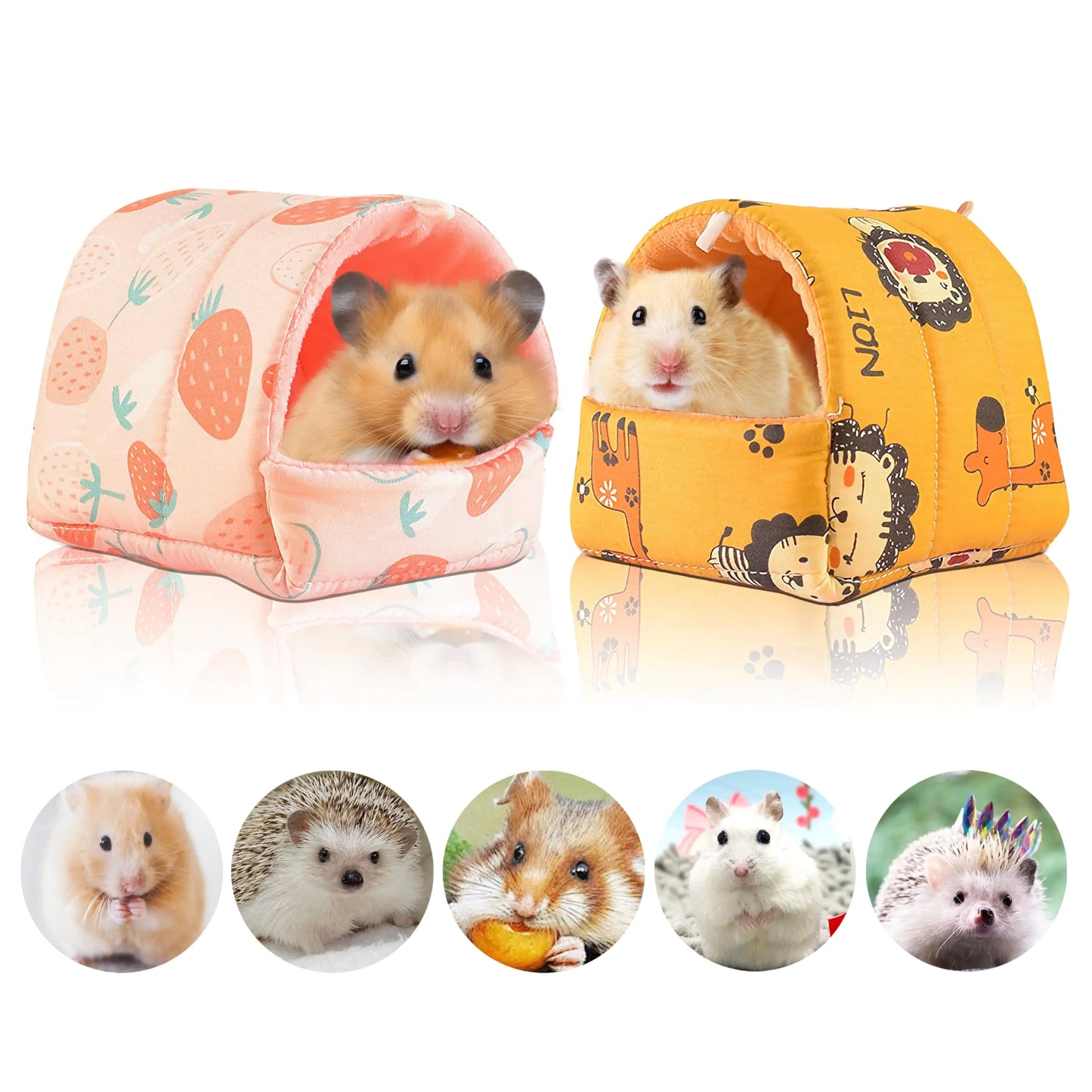 SKwoker 2 Pack Hamster Bed Guinea Pig Hideout Hamster House Cave Accessories Cozy Hide-Out for Hedgehog Ferret Chinchilla & Other Small Animals