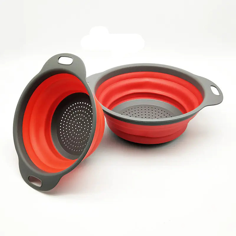 Foldable Draining Basket - Round Collapsible Fruit Bowl