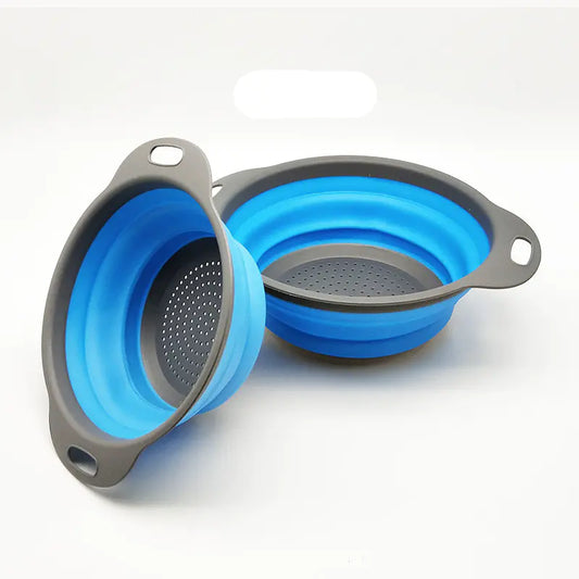 Foldable Draining Basket - Round Collapsible Fruit Bowl