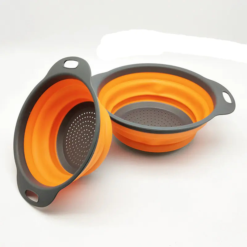 Foldable Draining Basket - Round Collapsible Fruit Bowl