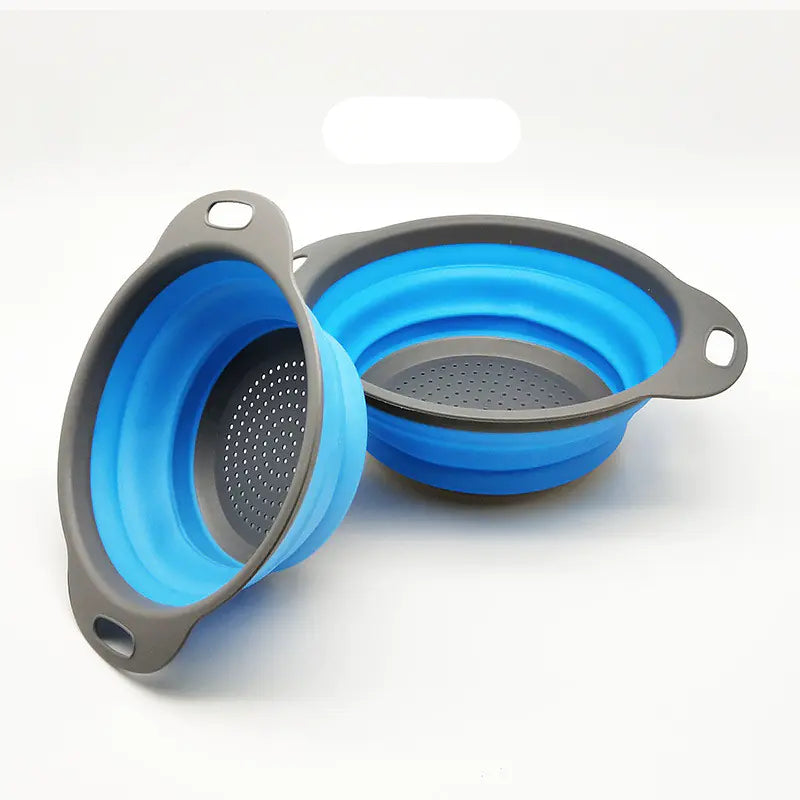Foldable Draining Basket - Round Collapsible Fruit Bowl
